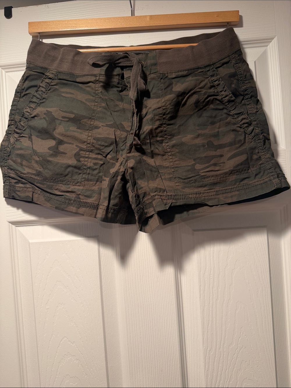 a.n.a Olive Green Camo Drawstring Athletic Shorts